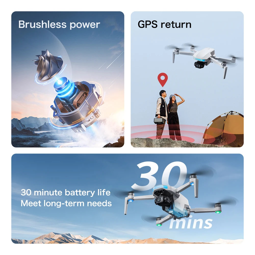 S-X1 MAX GPS Drone with 3-Axis Gimbal 8K/4K HD Camera 5000m FPV LCD Remote Screen 30min Flight Professional Foldable Quadcopter