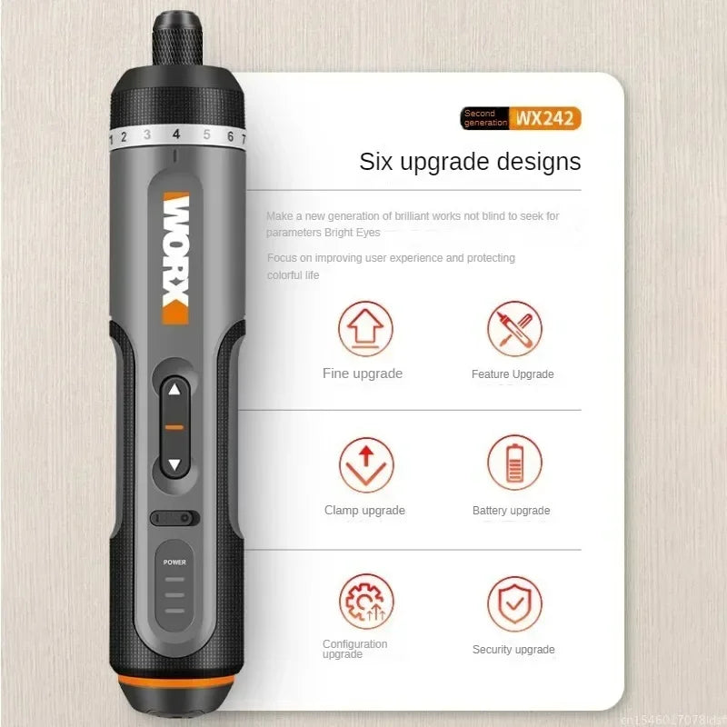 Worx 4V Electrical Screwdrivers Set WX242 Portable Smart Cordless Power Screw Driver Mini Electric Drill Home Repair Power Tool