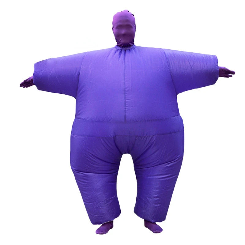 Halloween Adult Funny Role Play Fat Masked Man Sumo Inflatable Costume Unisex Colorful Full Bodysuit Carnival Dress Up Party