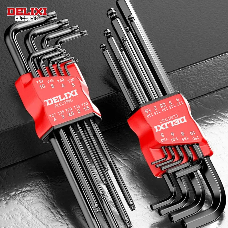 DELIXI ELECTRIC Allen Key Set,Allen Hex Wrench Screwdriver Set With Sleev Universal Torque Long Metric,for Motorcycles, Bicycles