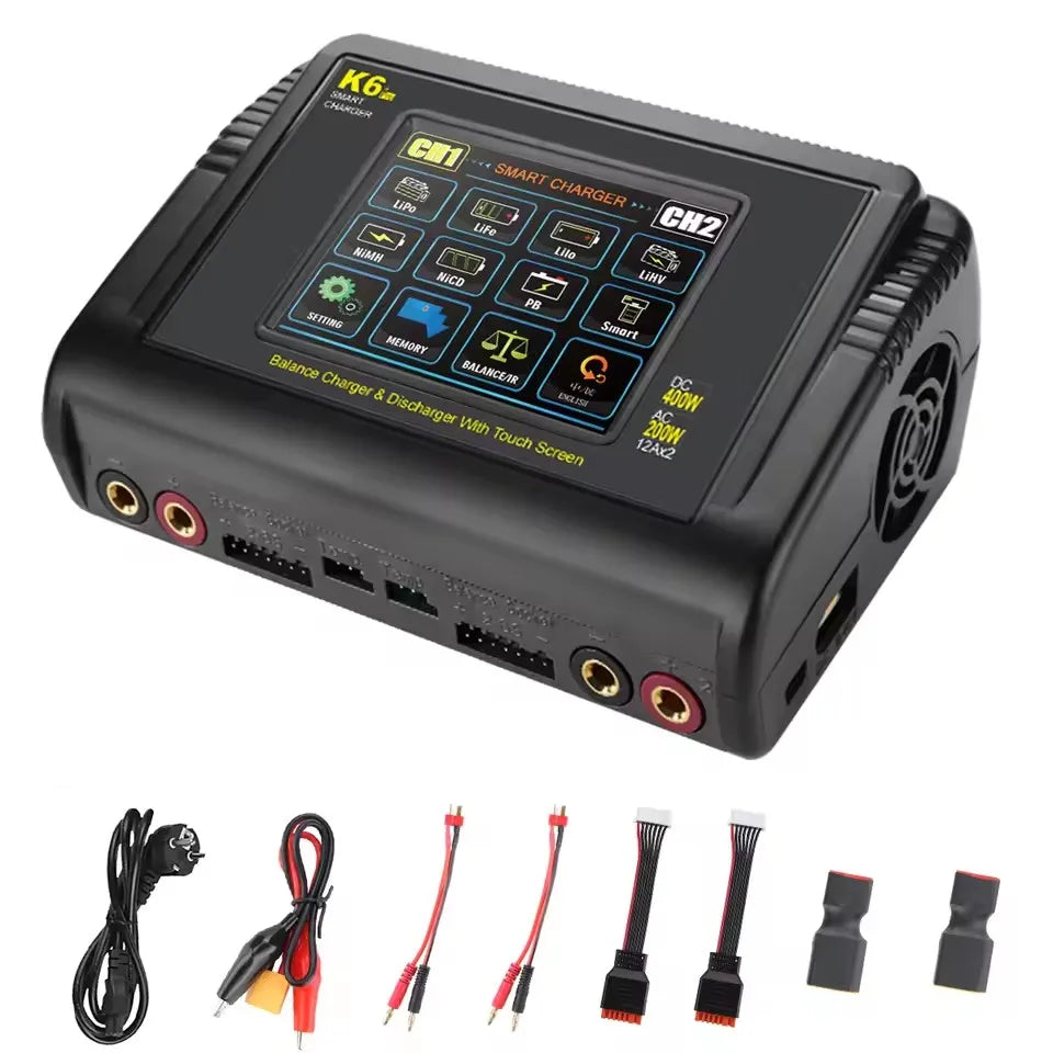 HTRC T240/K6+Pro/L6X2/C150 Lipo Charger Dual Channel AC 150W DC 240W RC Charger for Lipo NiMH NiCD LiHV NiCd PB Li-ion Battery