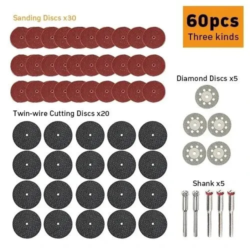 Diamond Cutting Blades 60pcs Sanding Wheel Woodworking Circular Saw Blades Metal Dremel Mini Drill Rotary Tool Accessories