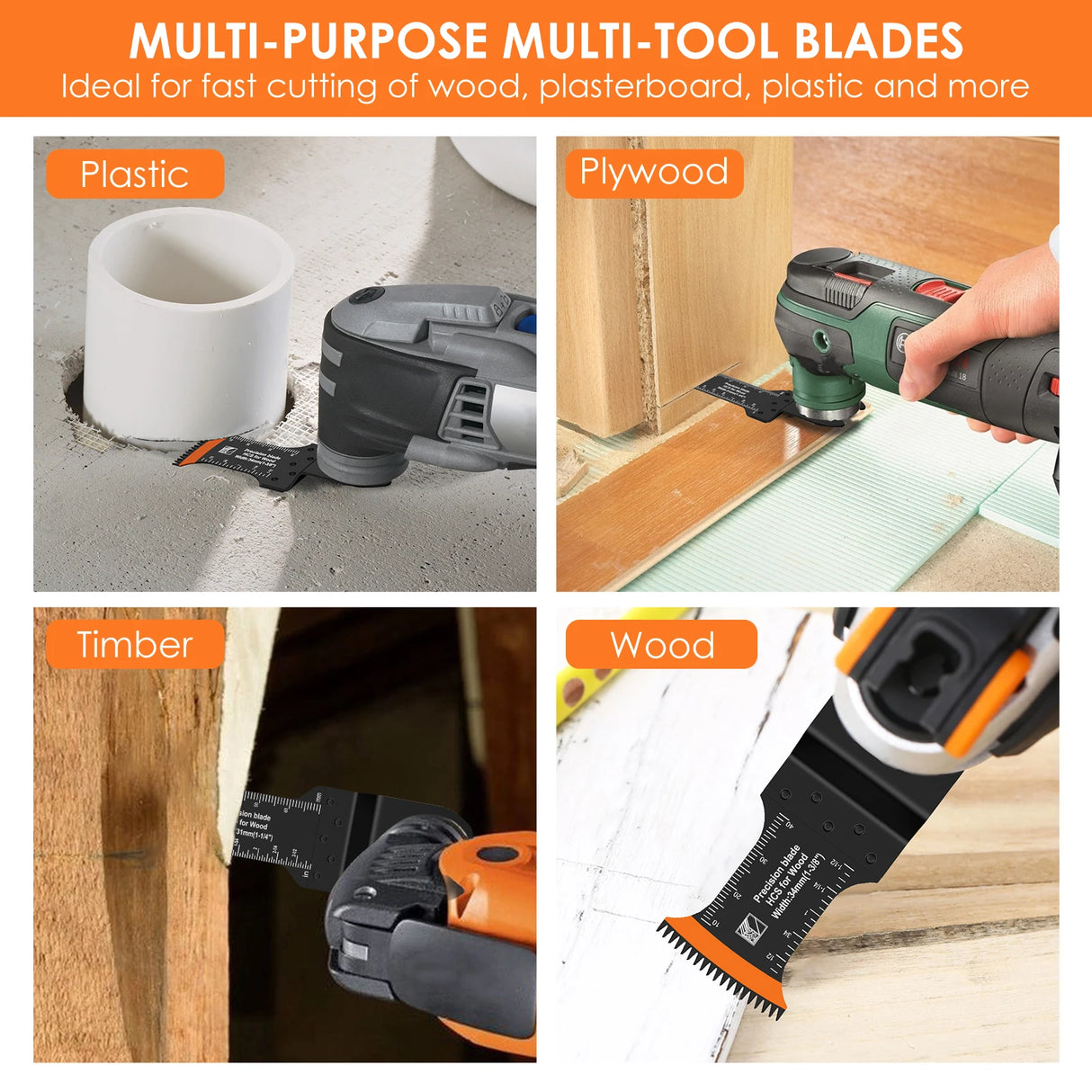 10Pcs Japanese Oscillating Saw Blades High Carbon Steel Bi-Metal Curved edge Multitool Blades Sharp Wear Resistant Cutter Blade