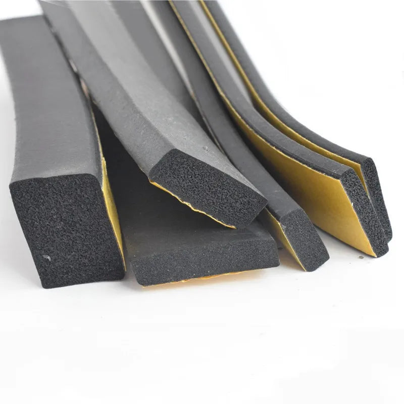 EPDM Self Adhesive Sponge Seal Strip Rubber Black Foam Strong Single-sided Adhesive Soundproof Anti-collision Seal Gasket