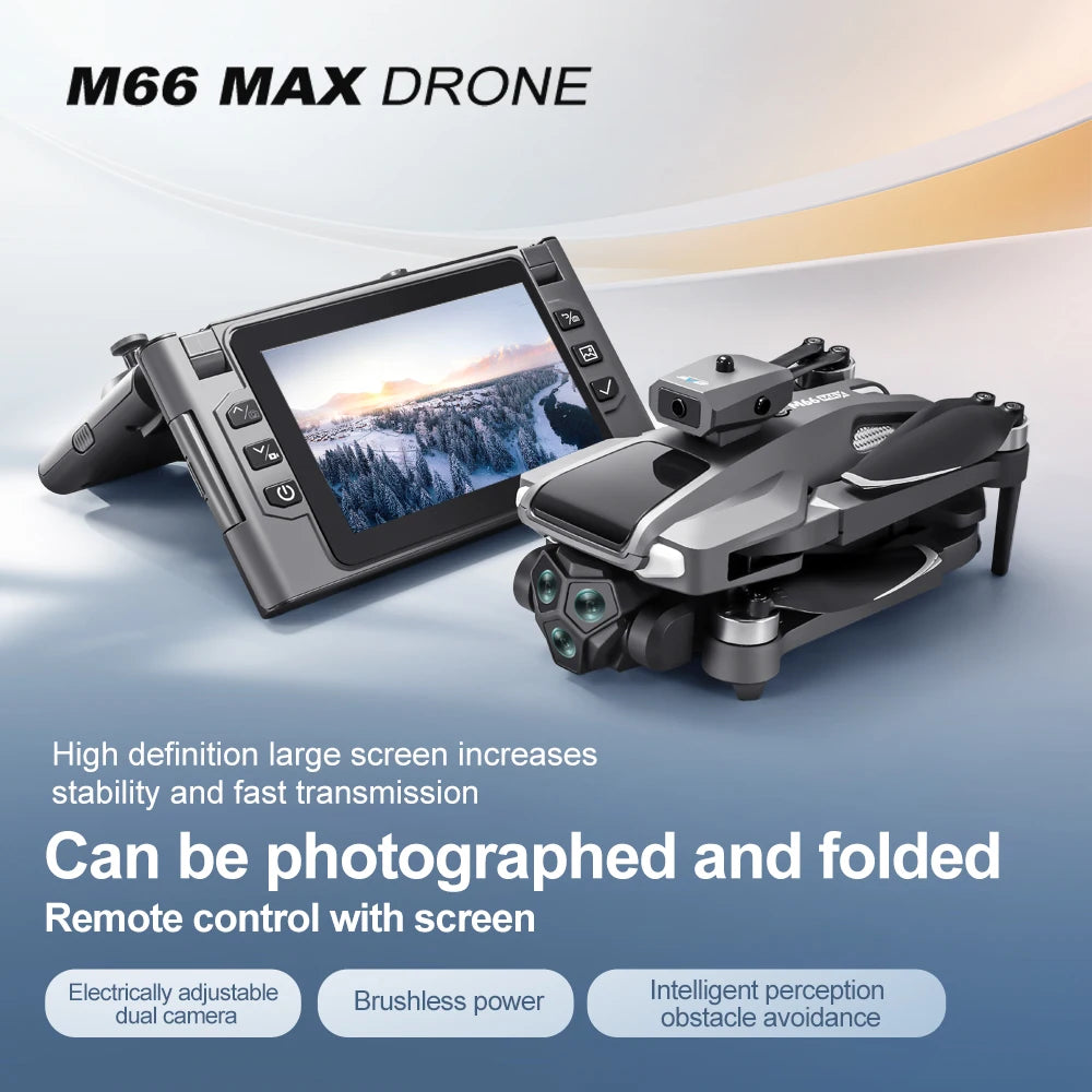 RC Drone M66 MAX 8K Wide-Angle HD TripleProfessional Camera WiFi FPV Height Hold RC Drone Aircraft Quadrotor Drone