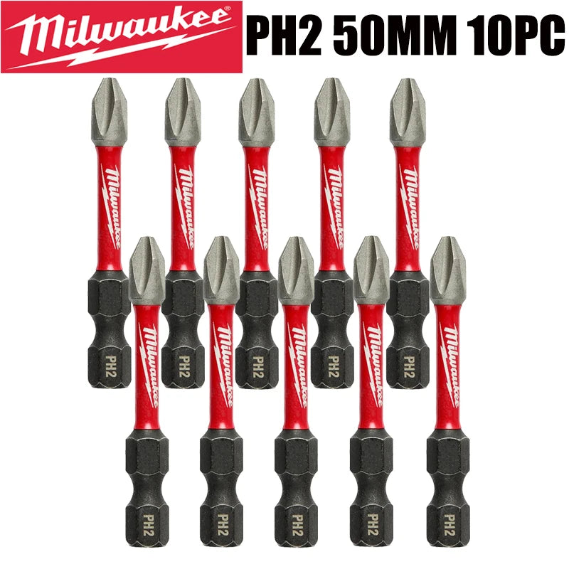 Milwaukee Shockwave PH2 Impact Drill Bits 25mm/50mm/89mm Head Screwdriver Power Tool Attachment Bit Series