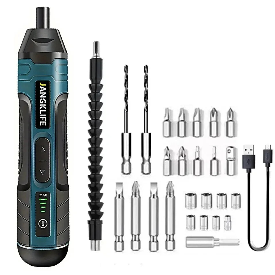 JANGKLIFE Cordless Electric Screwdriver Rechargeable 1300mah Lithium Battery Mini Drill 3.6V Power Tools Set