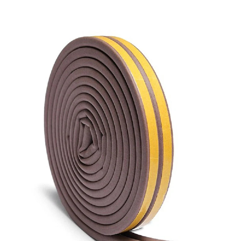 5/10 Meters Self-adhesive Door Bottom Sealing Strip Glass Window Foam Sound Insulation Strip Anti-collision Rubber Sealing Tape