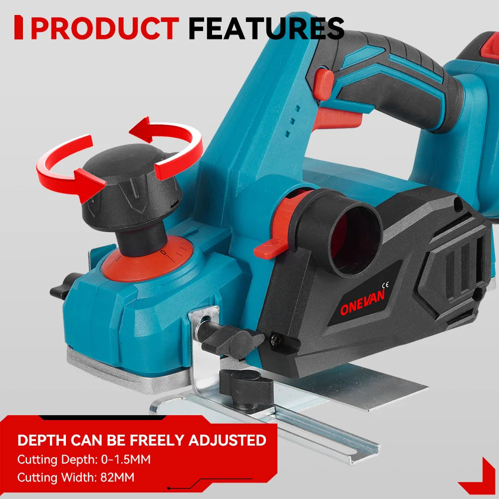 Electric Planer 30000RPM 82mm Cordless Electric Router Trimmer Planing Woodworking Cutter Power Tool For Makita 18V Battery Pin