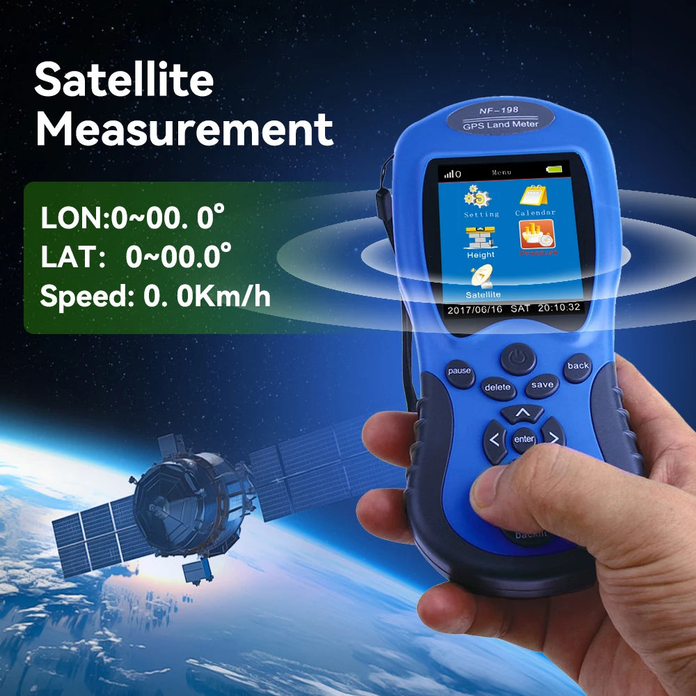 NOYAFA NF-198 GPS Land Meter LCD Display Land Survey Equipment GPS Land Mapping Machine Distance Area Measurement Tool
