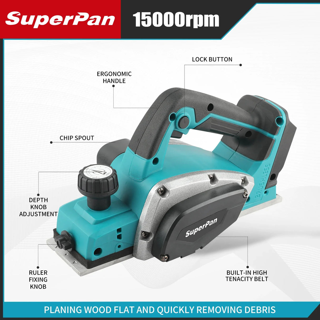 15000RPM Electric Cordless Planer Router Trimmer Furniture Cutting Machine Woodworking Planer For Makita 18V Battery(No Battery)