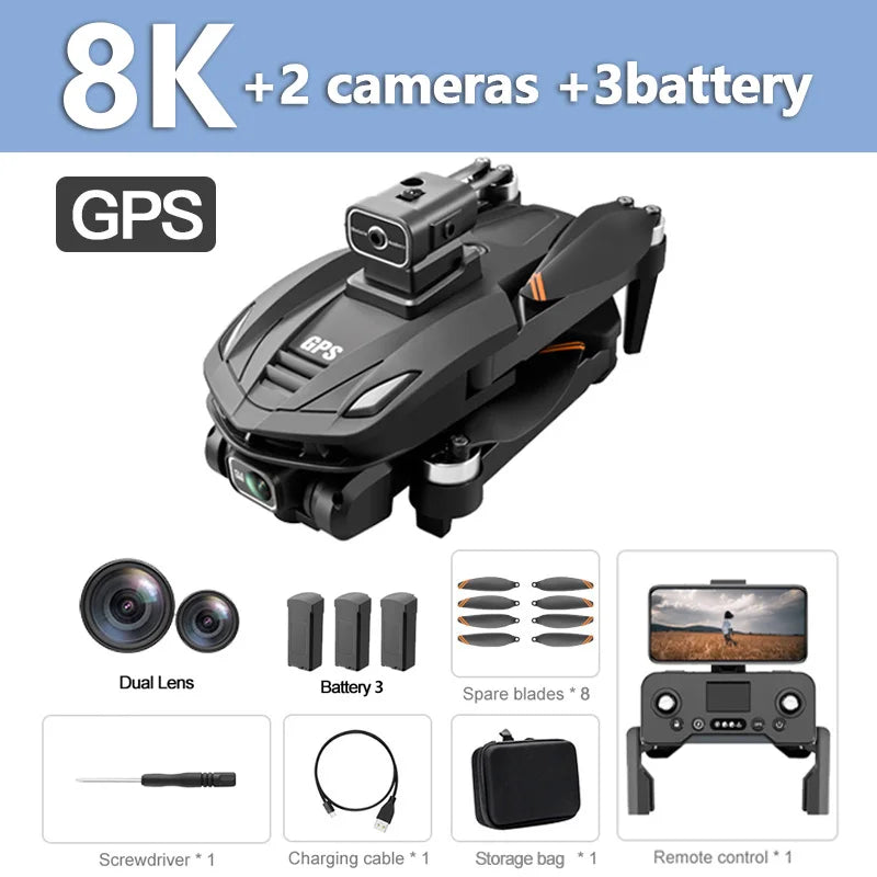 Lenovo Drone GPS RC 8K Professional HD Aerial Photography Laser obstacle avoidance Aircraft Quadcopter Three-axis gimbal Dron