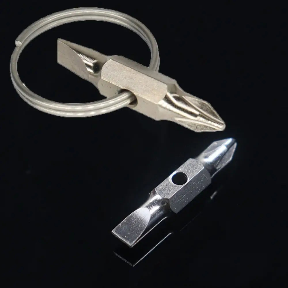 1Pc Portable Key Ring Keychain Screwdriver Pocket Multifunction Phillips Slotted Screwdriver Repair Tool Gadget Mini Screwdriver