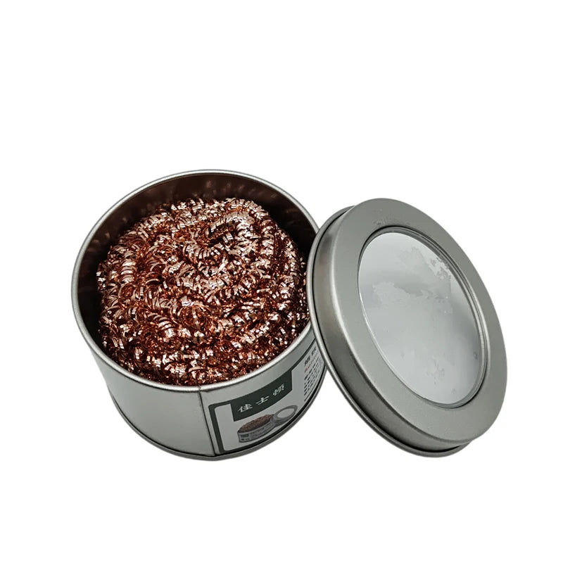 Cleaning Ball Desoldering Soldering Iron Mesh Filter Cleaning Nozzle Tip Copper Wire Cleaner Ball Metal Dross Box Clean Ball