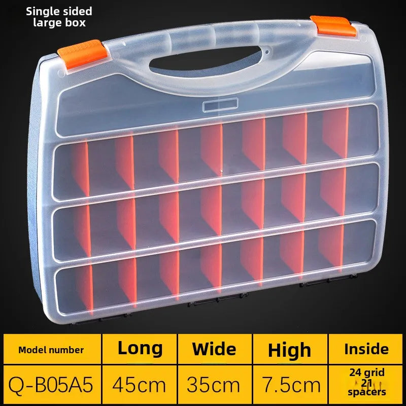 Tool Box Organizers and Storage Plastic Container Compartment Adjustable Detachable Chest Case for Tool Hardware Fastaner Screw