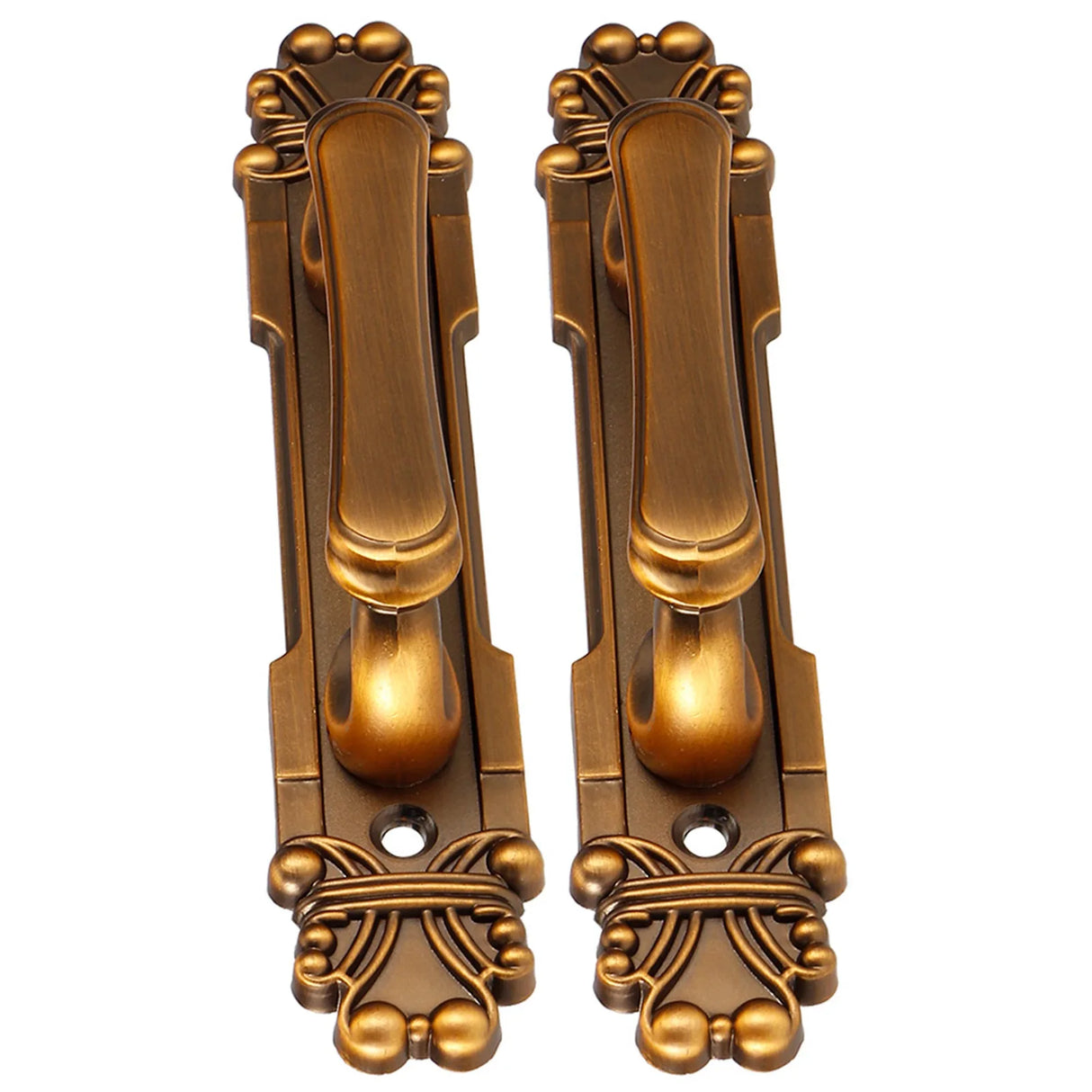 2Pcs Door Handles European Style Antique Zinc Alloy Door Pull Handle Cabinet Hardware Accessory for Balcony Wooden Doors