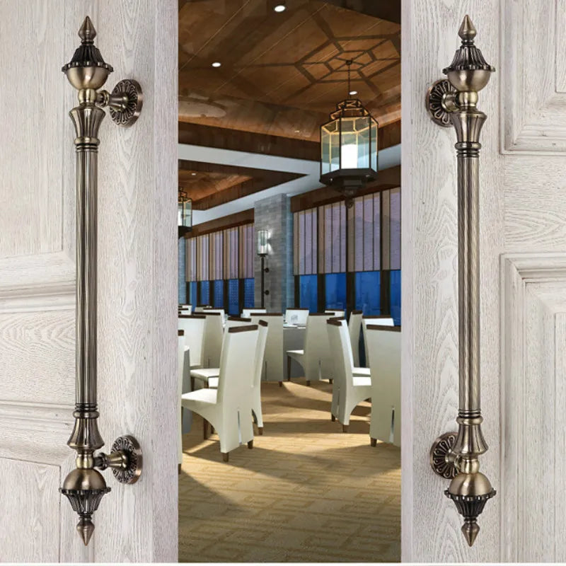 1pcs Door Handle Antique Zinc Alloy 280-550mm Length Handle Door Pull Bronze Gate Hotel Entrance Shopping Mall Door Handle
