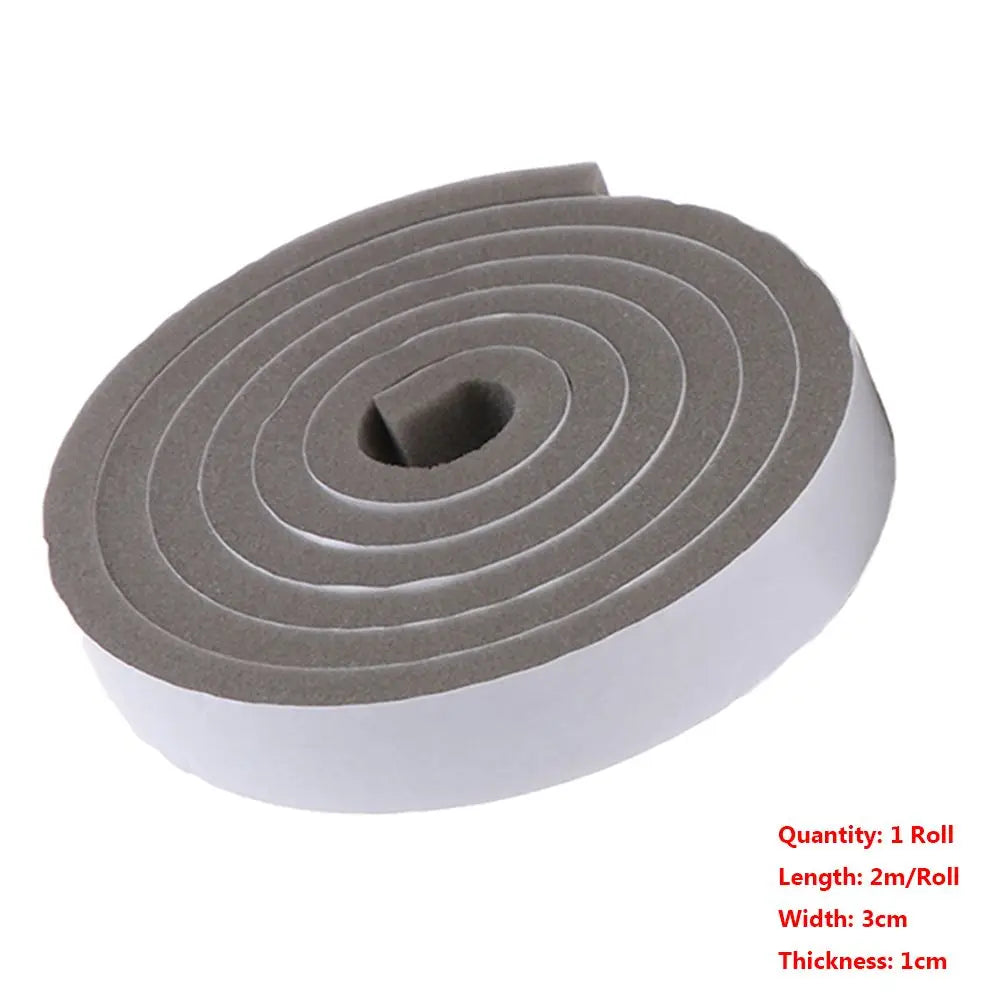 2M/Roll Foam Door Window Sealing Strip Weather Stripping Self-Adhesive Soundproof Windproof Dustproof Draught Excluder
