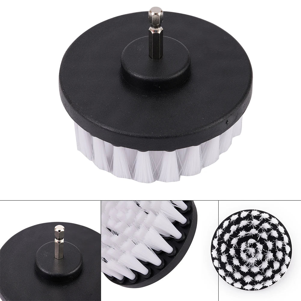 1pc Soft Drill Brush Attachments 4inch For Cleaning Carpet & Leather & Upholstery Glass Car Tires Electric Scrubber Drill Tools