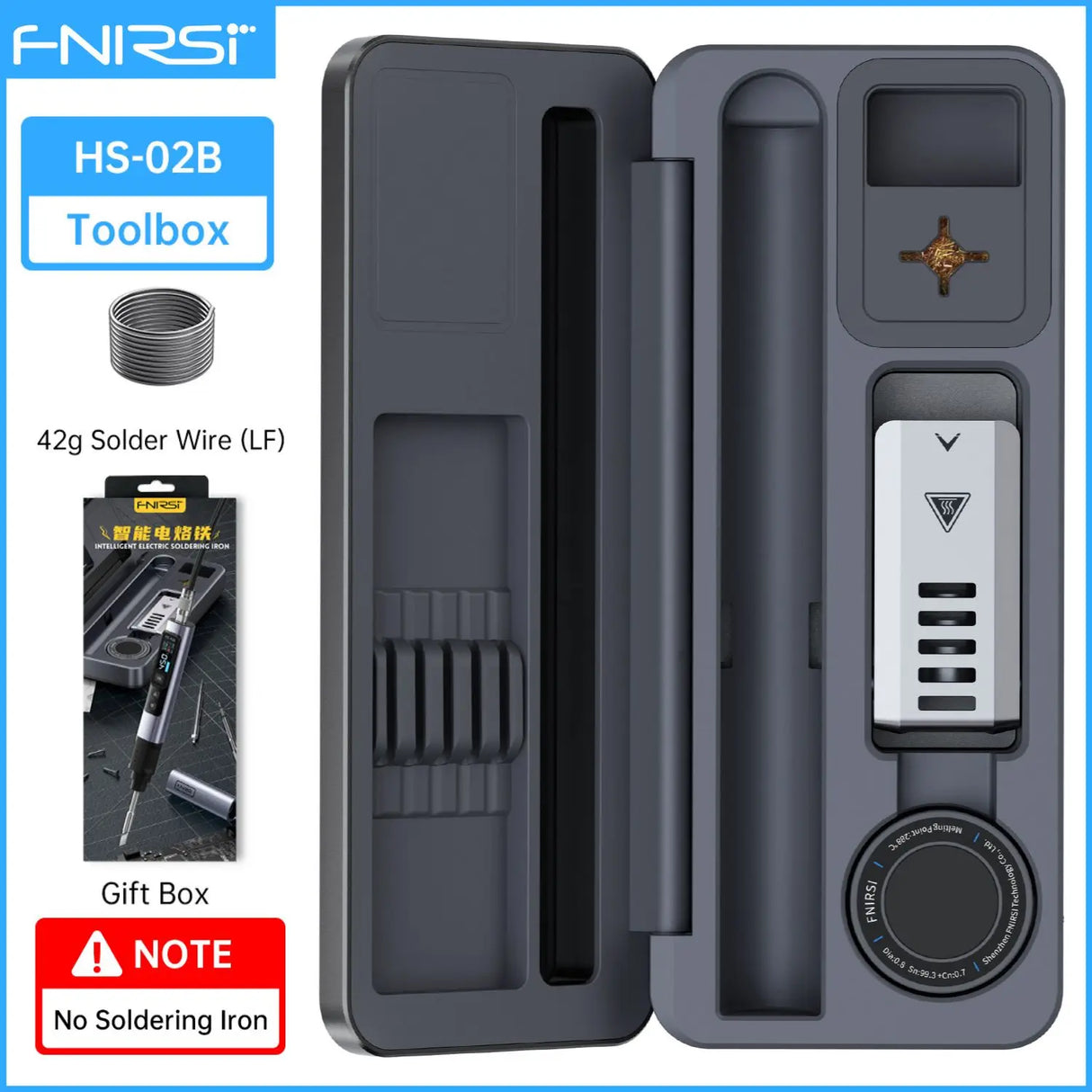 FNIRSI HS-02 Protable Heat Toolbox Kit 100W Power Adjustable Temperature Quick Heating Repair Equipment 100-450℃ for DIY Repair