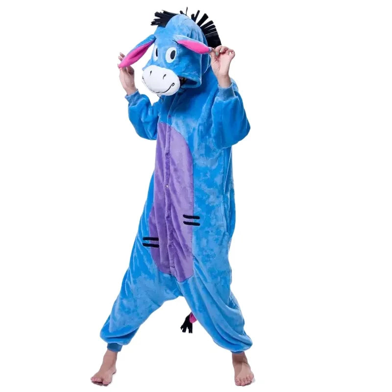 Stitch Pluto Eeyore Tiger Onesies Kigurumi Cosplay Costume Animal Piglet Tigger Olaf Anime Pajamas Adults Jumpsuits Homewear