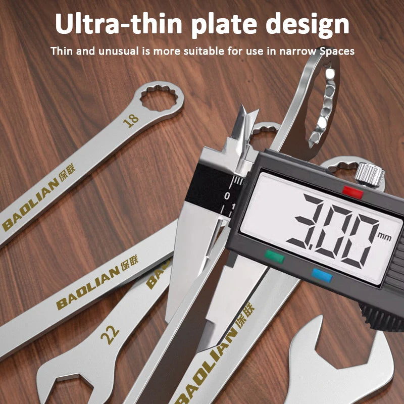 Ultra-thin Open End Wrench 5-32MM Ratchet Wrenches Universal Spanners Dual-purpose Wrench for Bicycle Motorcycle Car Repair Tool