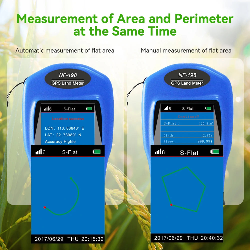 NOYAFA NF-198 GPS Land Meter LCD Display Land Survey Equipment GPS Land Mapping Machine Distance Area Measurement Tool
