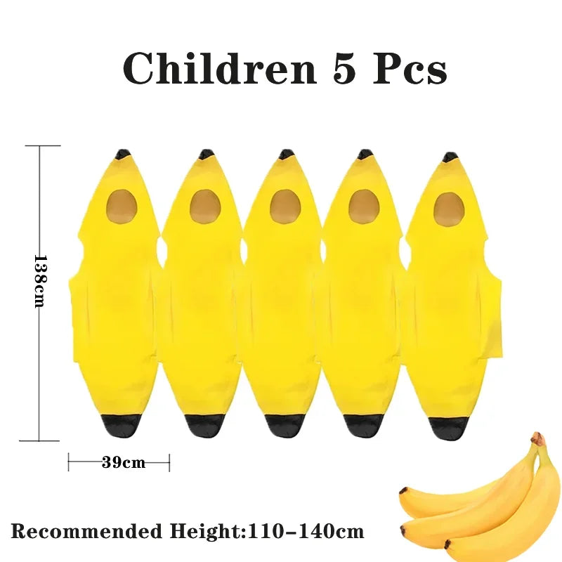 Child/Adult Banana Cosplay Halloween Christmas Costumes Performance Costume Fruit Banana Costume Performance Costume