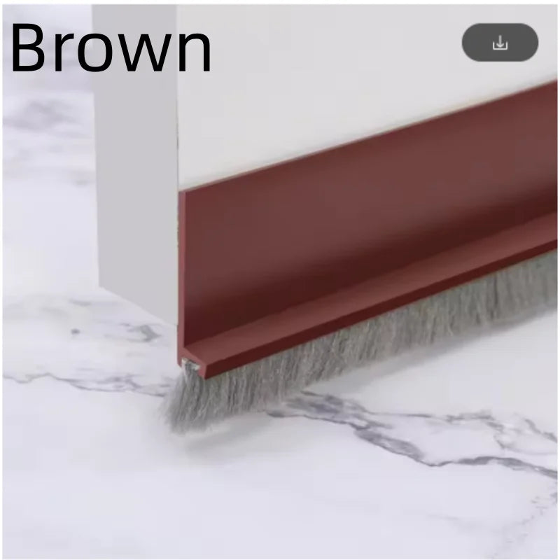 1m Door Seal Draft Stopper With Brush Reduce Noise Rubber Door Sweep Breeze BlockerInsect Proof Dust Proof And Sound Proof Seal