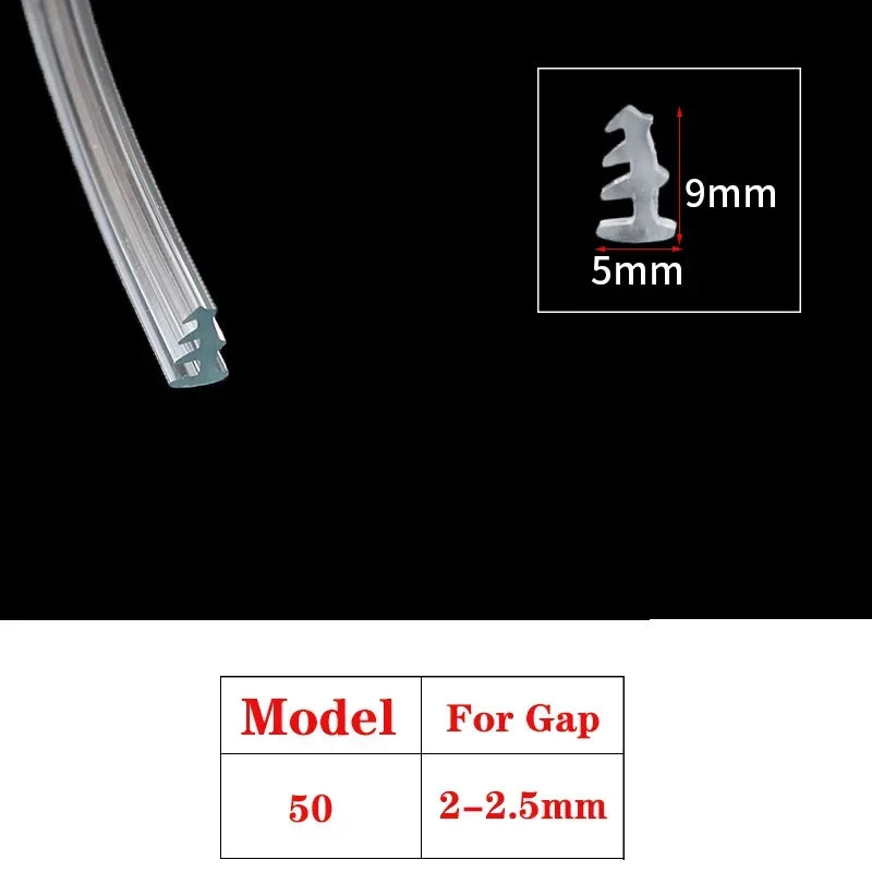 1/3/5M Door And Window Sealing Strip Aluminum Windproof Alloy Fixed Glass Gap Three T Type Fill The Card Slot Rubber Strips