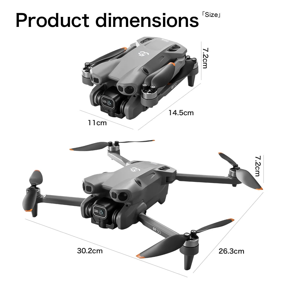 Lenovo GT50 4K FPV Drone 8K HD Dual camera drone brushless motor 4.3" screen EIS anti-shake 2.4 GHz RC quadcopter Toy Aircraft