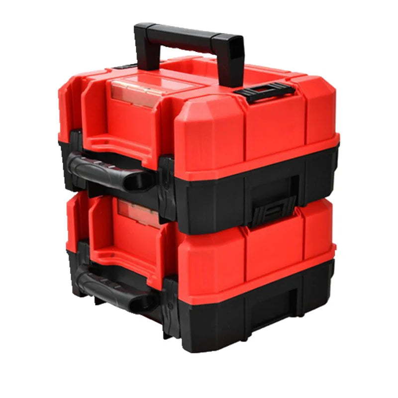 Stackable Tool Box Portable Hardware Storage Box Heavy Duty Tools Case Electric Drill Tool Storage Case Garage Tool Organizer