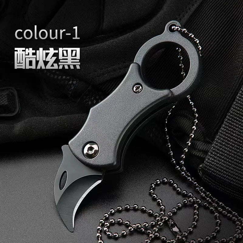 Mini Fox Necklace Pocket Knife Outdoor Portable Defense Eagle Claw Folding Knife Home Travel Open Box Keychain Folding Knife