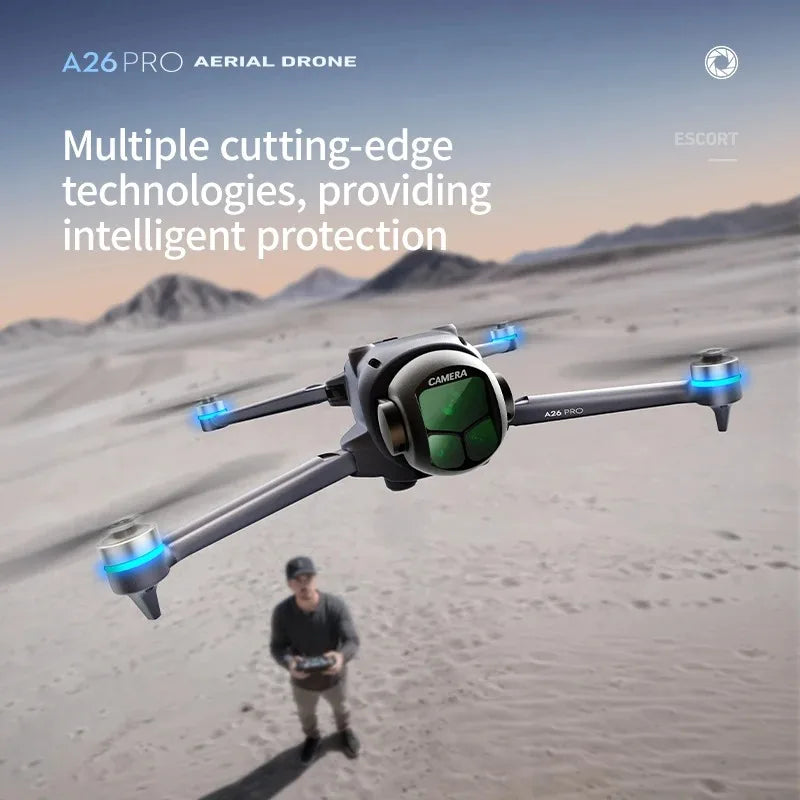 Lenovo A26 Pro FPV Drone 4K HD Triple Camera Brushless Motor Obstacle Avoidance Foldable RC Quadcopter 4K With Carrying Case