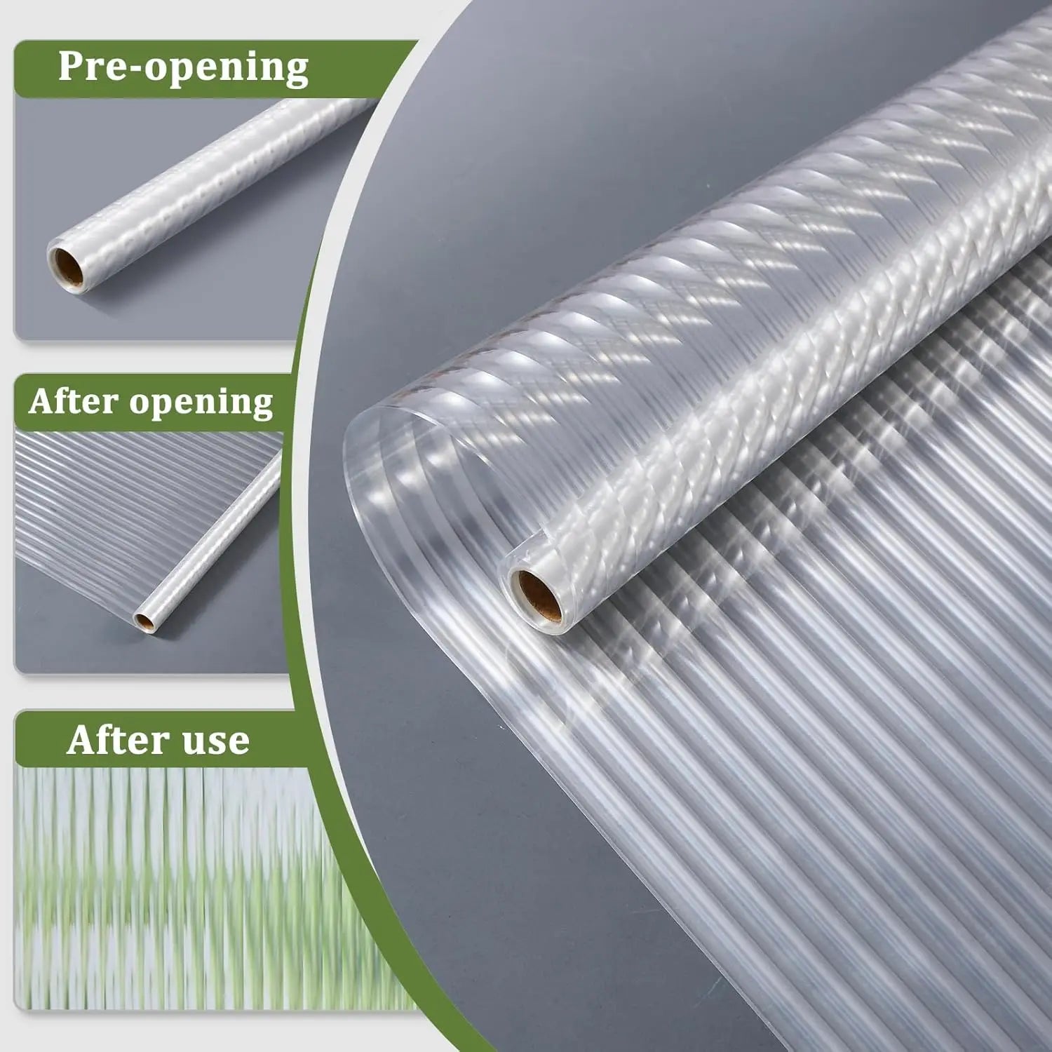 Reeded Glass  Window Privacy Film Frosted Window Vinyl 3D Decorative Window Decals Non Adhesive Bathroom Living Room