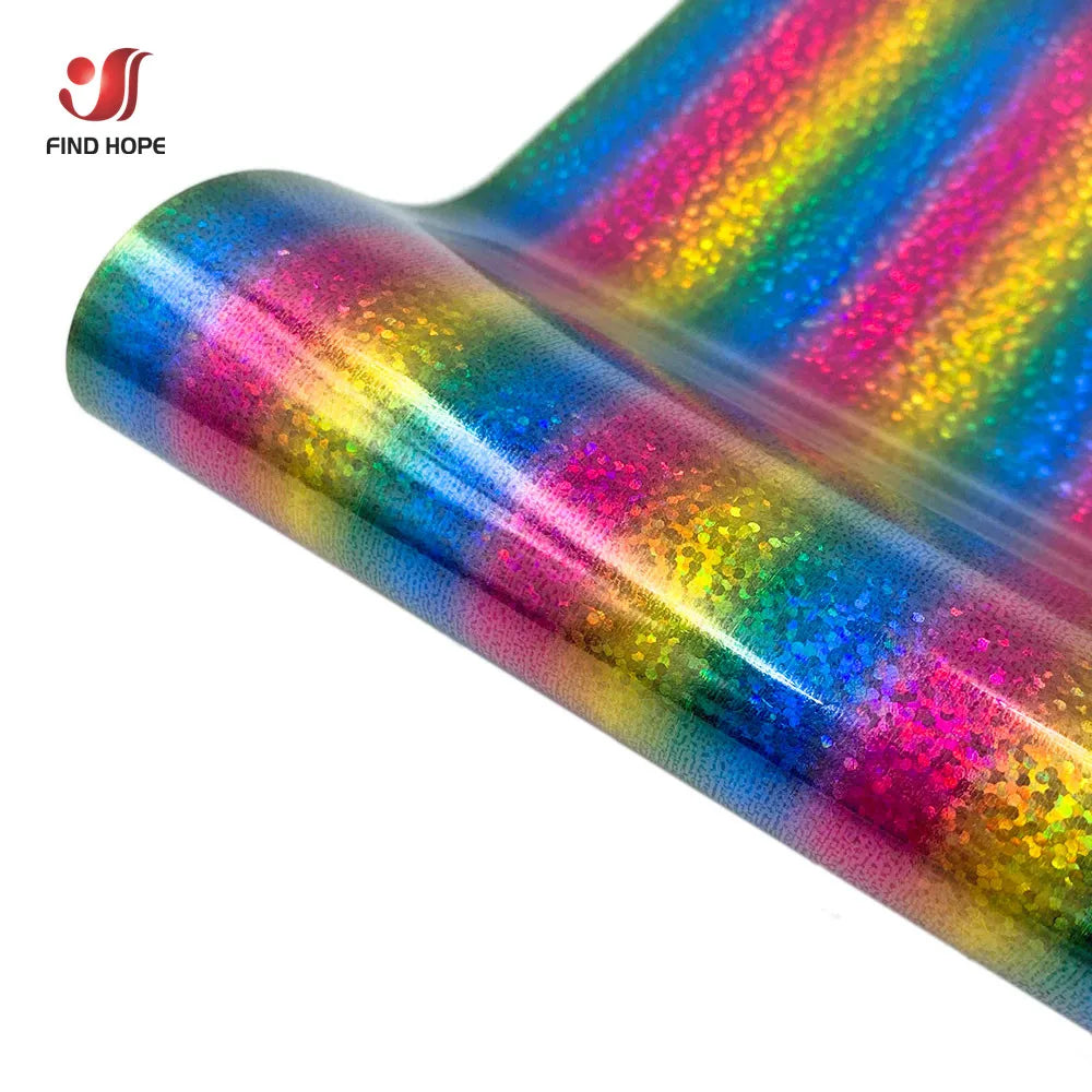20x50cm Glitter/Rainbow Metallic/Holographic Rainbow/Sequins/Stripe Heat Transfer Vinyl Film Iron on T-shirts Hat Decor For cut