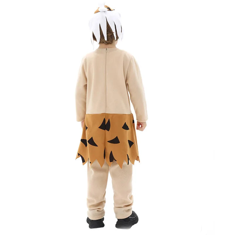 2025 New Arrival Unisex Boys Little Bam Bam Halloween Fancy Dress Up Kids Flint Stone Costume Pink Girls Pebble Costume