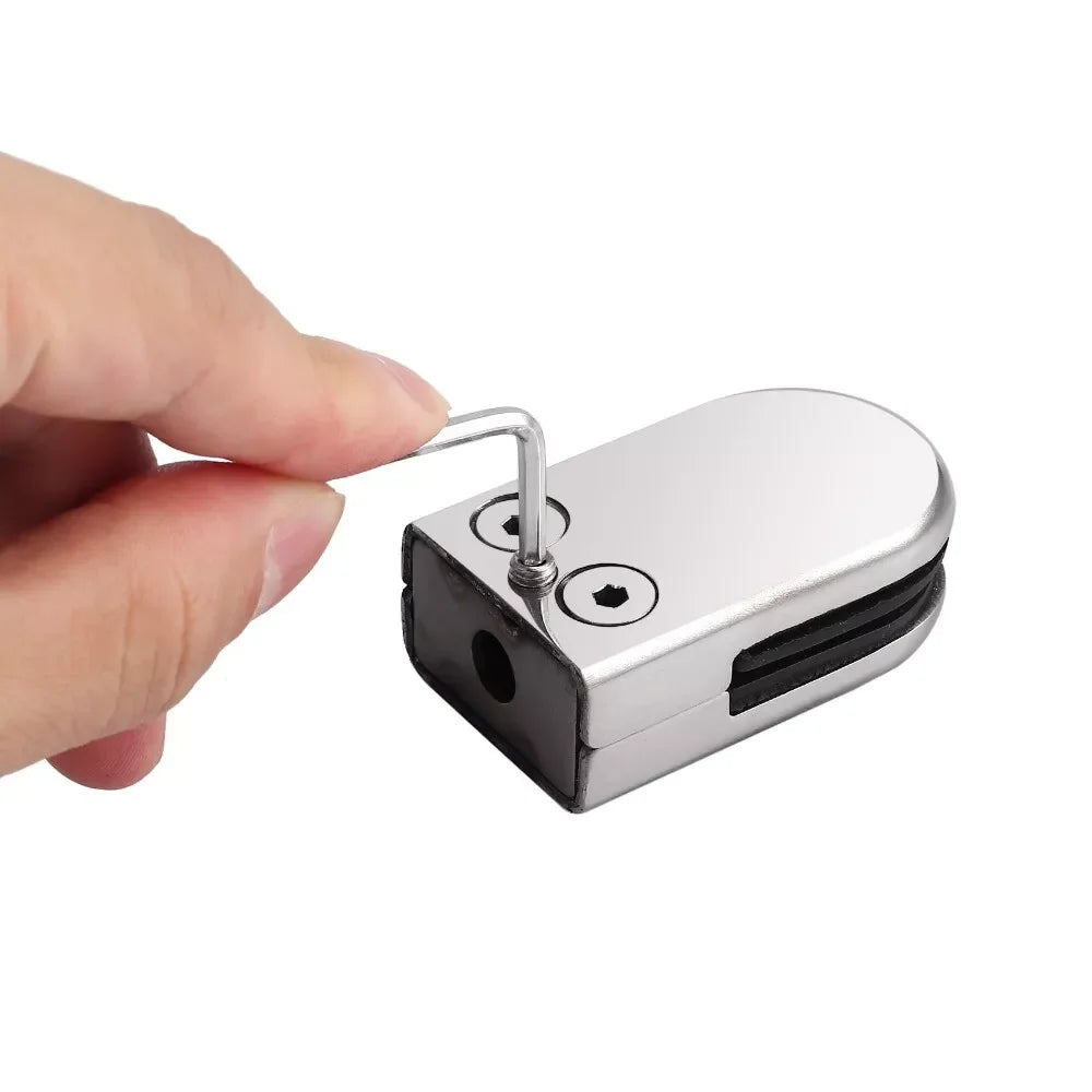 12pcs 6-12MM Glass Clamp Stainless Steel 304 Clip Flat Back Bracket For Balustrade