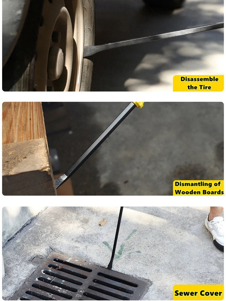 Multi-Function Long Pry Bar 8 12 18 24 inch Motorcycle Tire Crowbar Strike Cap Nail Puller Heavy Duty Car Repair Hand Tools CV-R