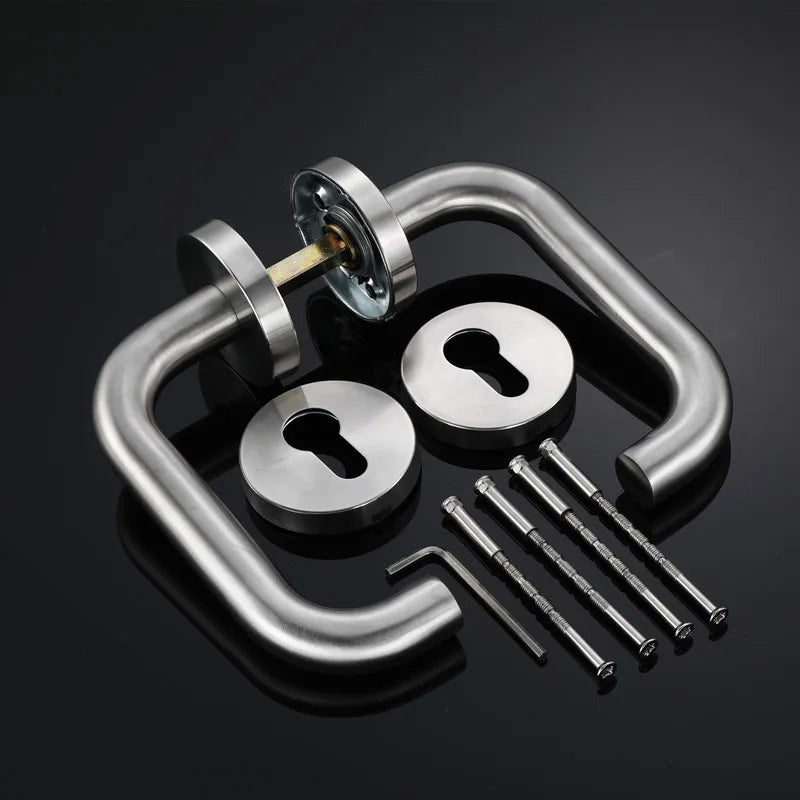 1set Stainless Steel Universal Door Knob Bedroom Split Door Lock Handle Door Handle Hardware Door Handles for Interior Doors