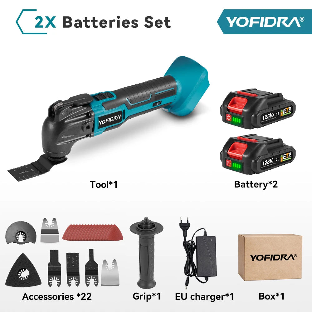 YOFIDRA Electric Saw Oscillating Multi Function Tool Cordless Trimmer Shovel Woodworking Cutting Machine For Makita Battery Pin