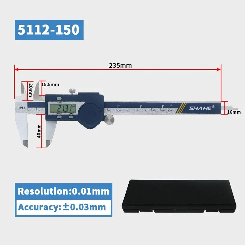 SHAHE Hardened Stainless Steel Digital Caliper Electronic Vernier Caliper Micrometer Measuring Tools