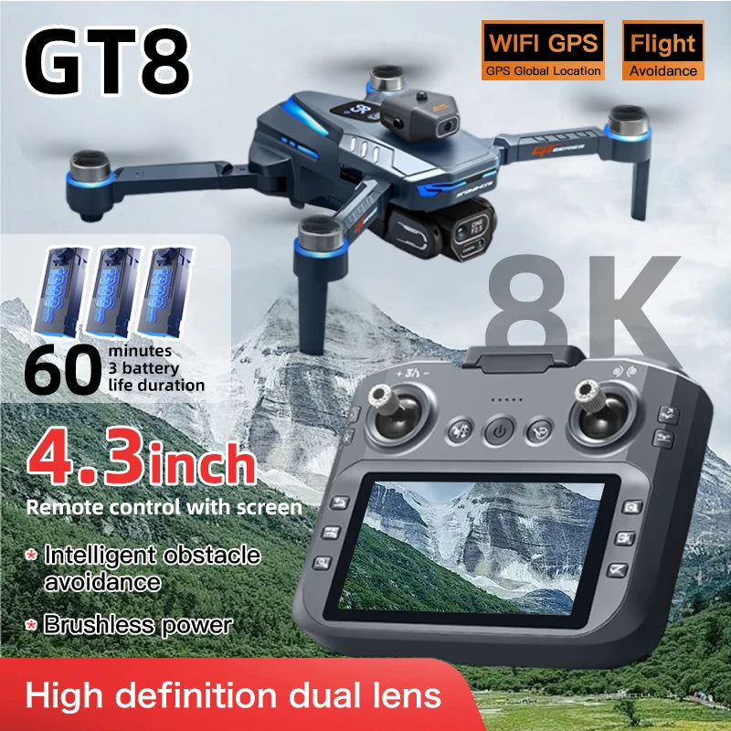 Lenovo Drone GPS RC 8K Professional HD Aerial Photography Laser obstacle avoidance Aircraft Quadcopter Three-axis gimbal Dron