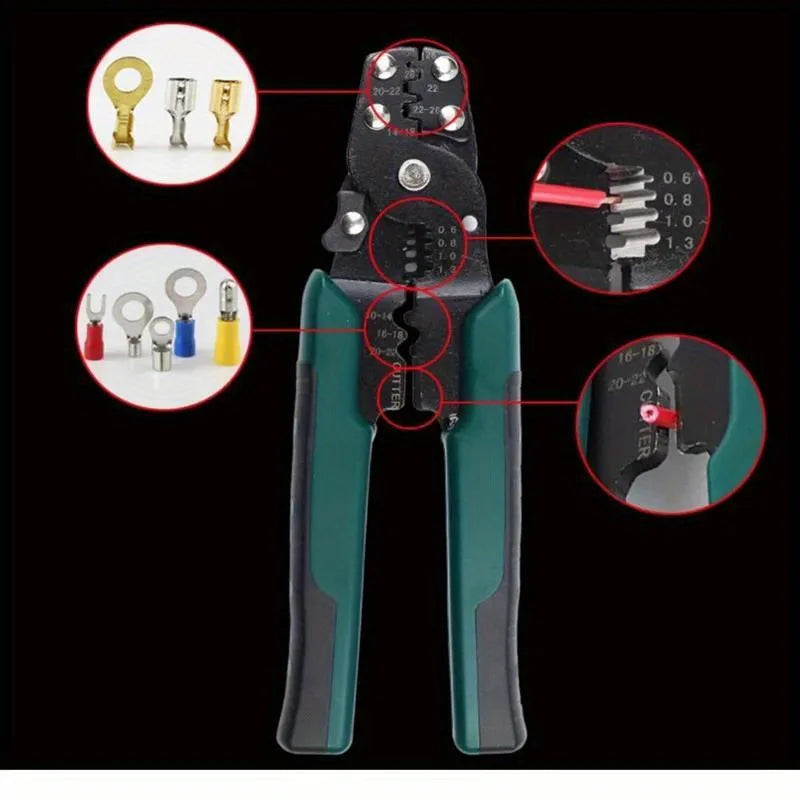 320pcs 4-in-1 Multifunctional Pliers Combination, Copper Nose Crimping Terminals, OT/UT Brass Tinned Cold Pressed Bare Terminals