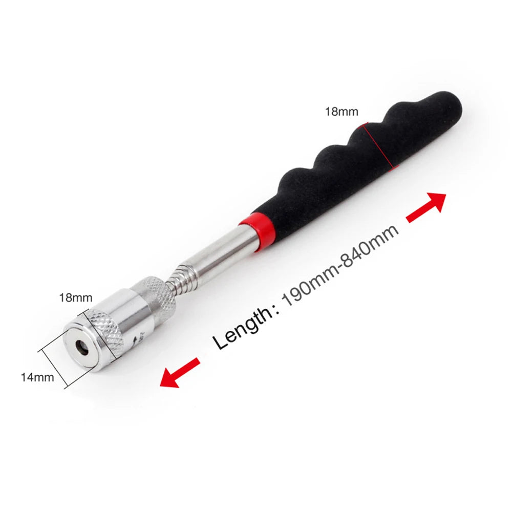 Telescopic Magnetic Pen Extendable Pickup Rod Stick with Light Mini Portable Magnet Pick Up Tool for Picking Up Screws Nut Bol