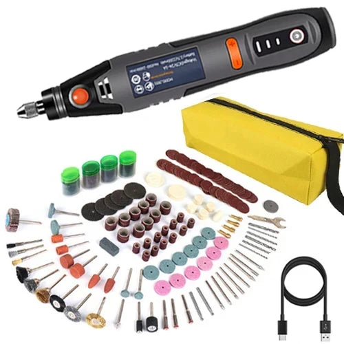 35W USB Cordless Rotary Tool Dremel DIY Mini Drill Engraving Pen Electric 3 Speed Mini Wireless Drill Set 8500r-21000r/min