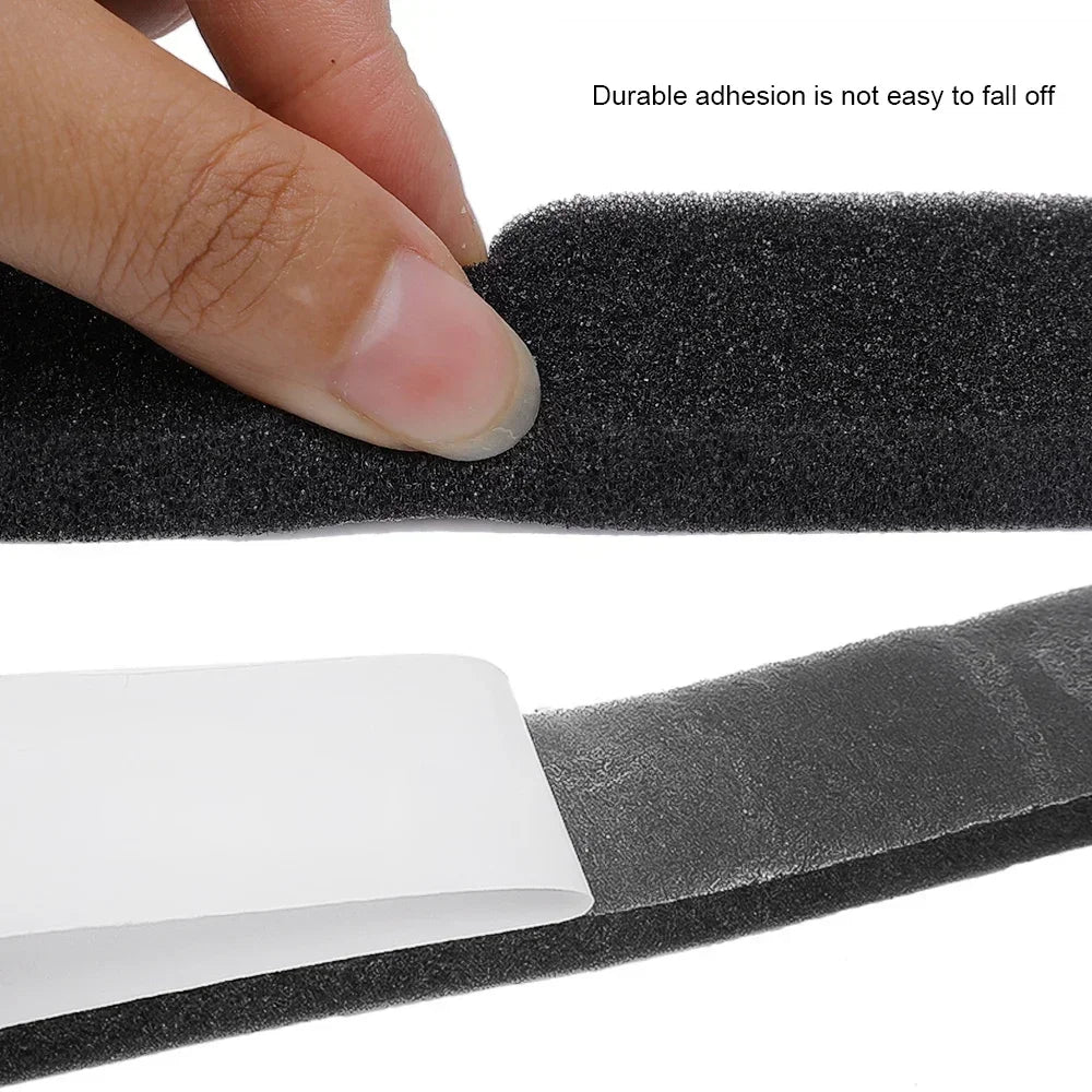 60/2m Foam Door Window Sealing Strip Weather Stripping Soundproof Windproof Dustproof Black Self-Adhesive Sponge Seal Tape