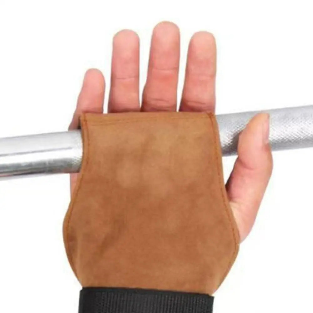 Cowhide Gym Gloves Grips Anti-Skid Weight Power Belt Pads Workout Gloves Belt Deadlift Crossfit Palm Lifting Fitness Protec S0H0