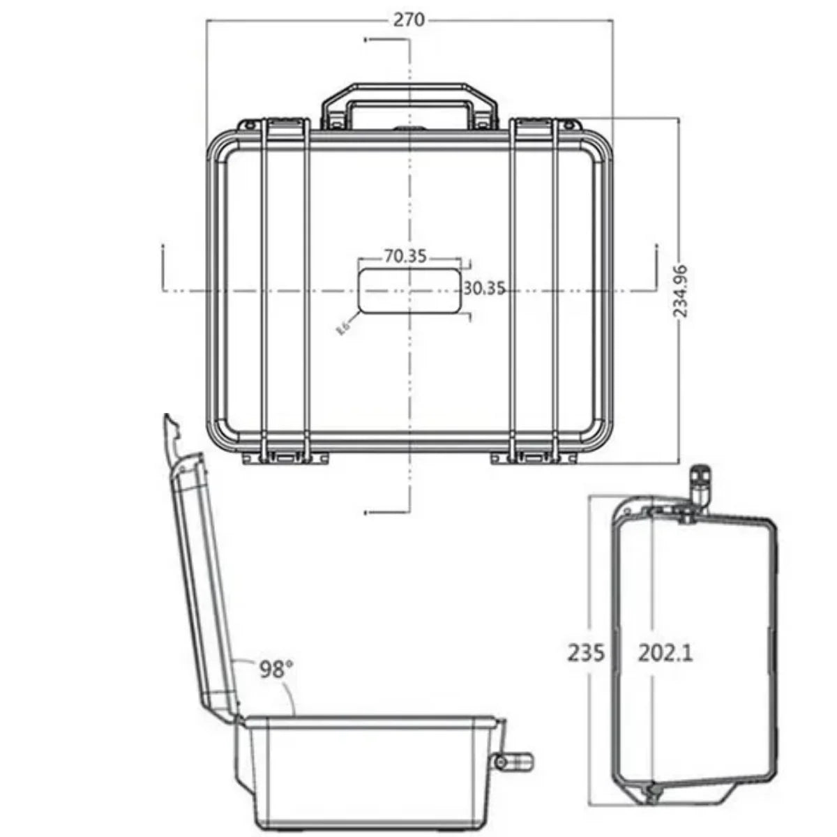 Waterproof Hard Toolbox Safety Protector Box Portable Organizer Hardware Storage Tool Case Impact Resistant Instrument Case