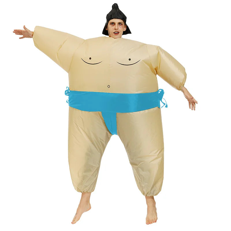 Adult Sumo Wrestler Inflatable Costume Set, Wearable Inflatable Halloween Costume for Parties and Fun Wearing
